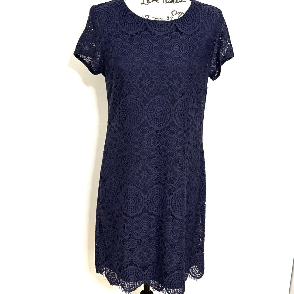 Laundry Navy Blue Lace Dress Women 6